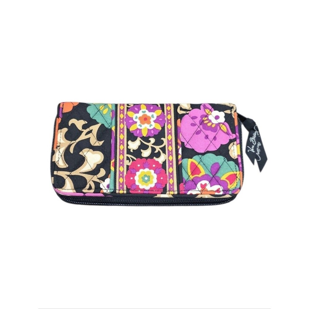 Vera Bradley Suzani Retired Pattern Zip Around Wallet Colorful Quilted Organizer
